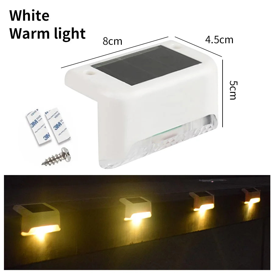 Solar Deck Lights 6 PacK Outdoor Step Lights Waterproof Led Solar Lamp For Stairs Railing Step Fence Yard Patio and Pathway