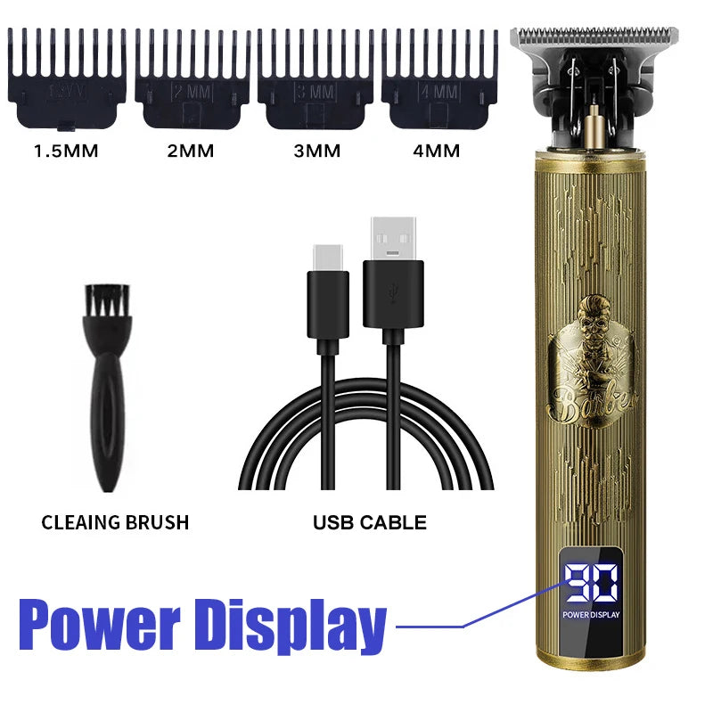 USB Fast Charging Hair Cutting Machine Electric Hair Clipper Portable Shaver Barber Professional Barber T9 Vintage Hair Trimmer