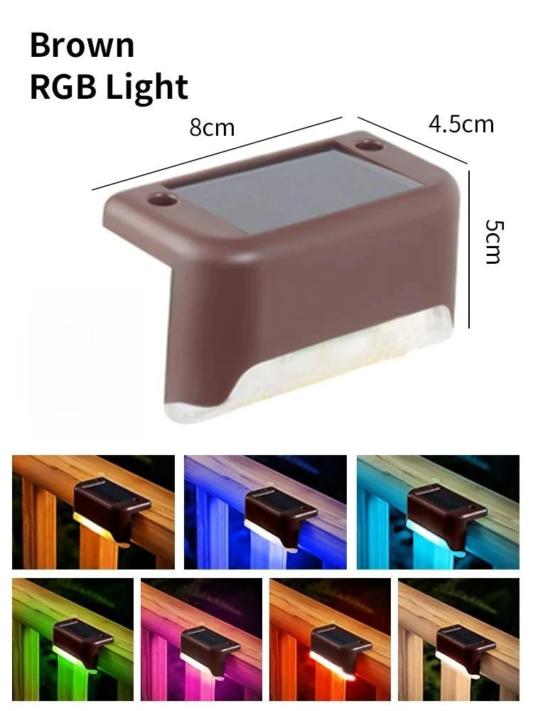 Solar Deck Lights 6 PacK Outdoor Step Lights Waterproof Led Solar Lamp For Stairs Railing Step Fence Yard Patio and Pathway