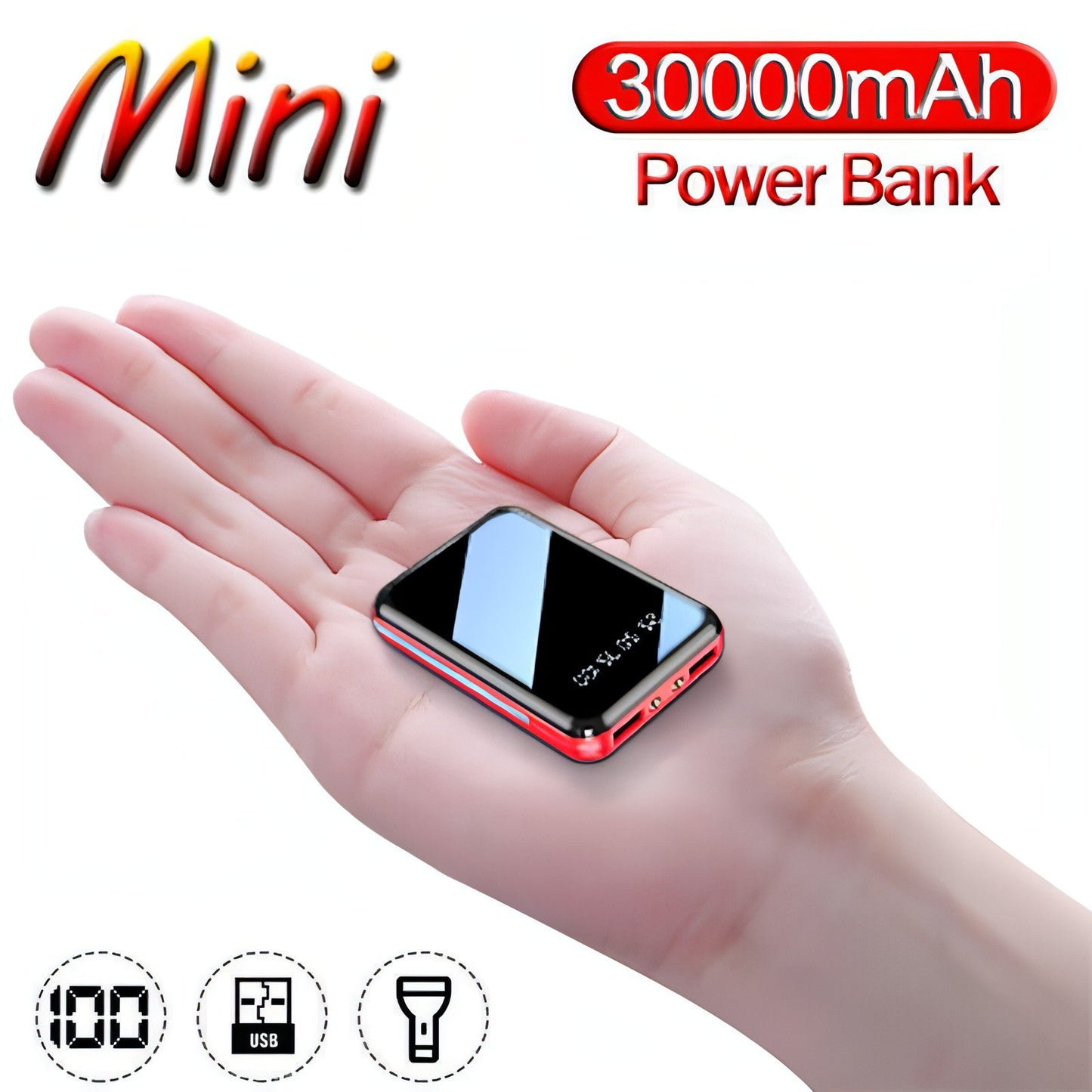 Z. Power Bank 30000mAh Mini Portable Phone Fast Charger USB