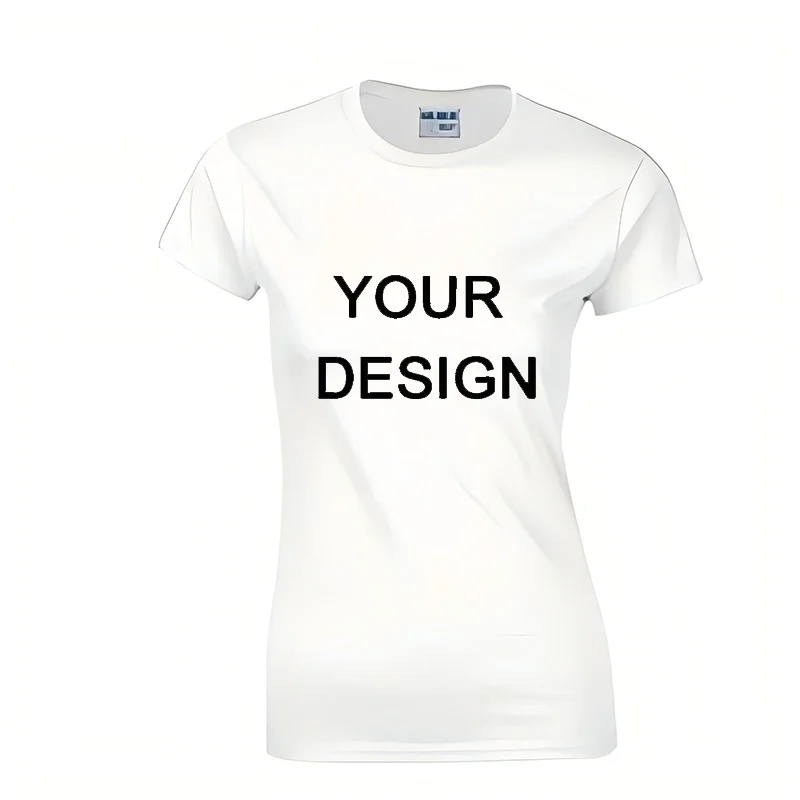 Customized Blouse Custom T shirt Women Summer 100% Cotton Short Sleeve Print Professional Your Logo Company Group LOGO Women Top