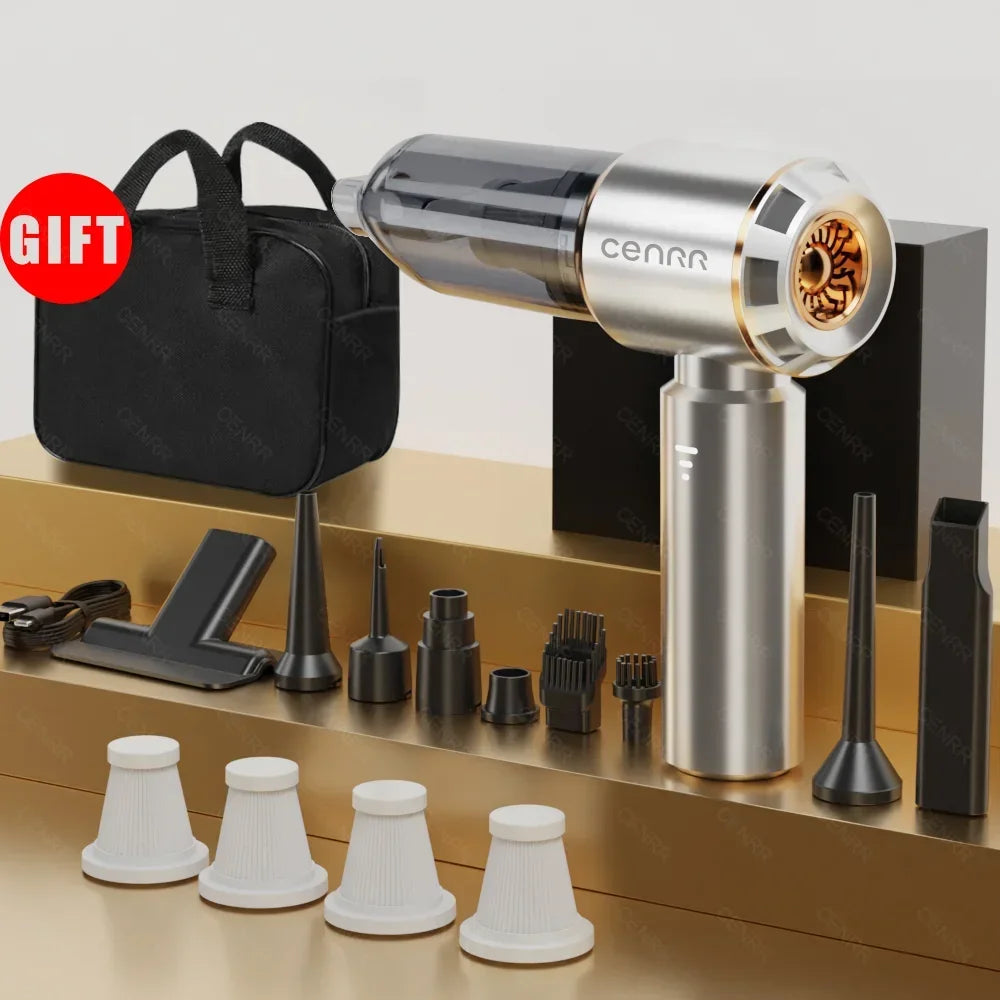CENRR Car Vacuum Cleaner 360000PA Cordless Powerful Wireless Car Cleaner Mini HandHeld Portable Vacuum Cleaner Home Appliance