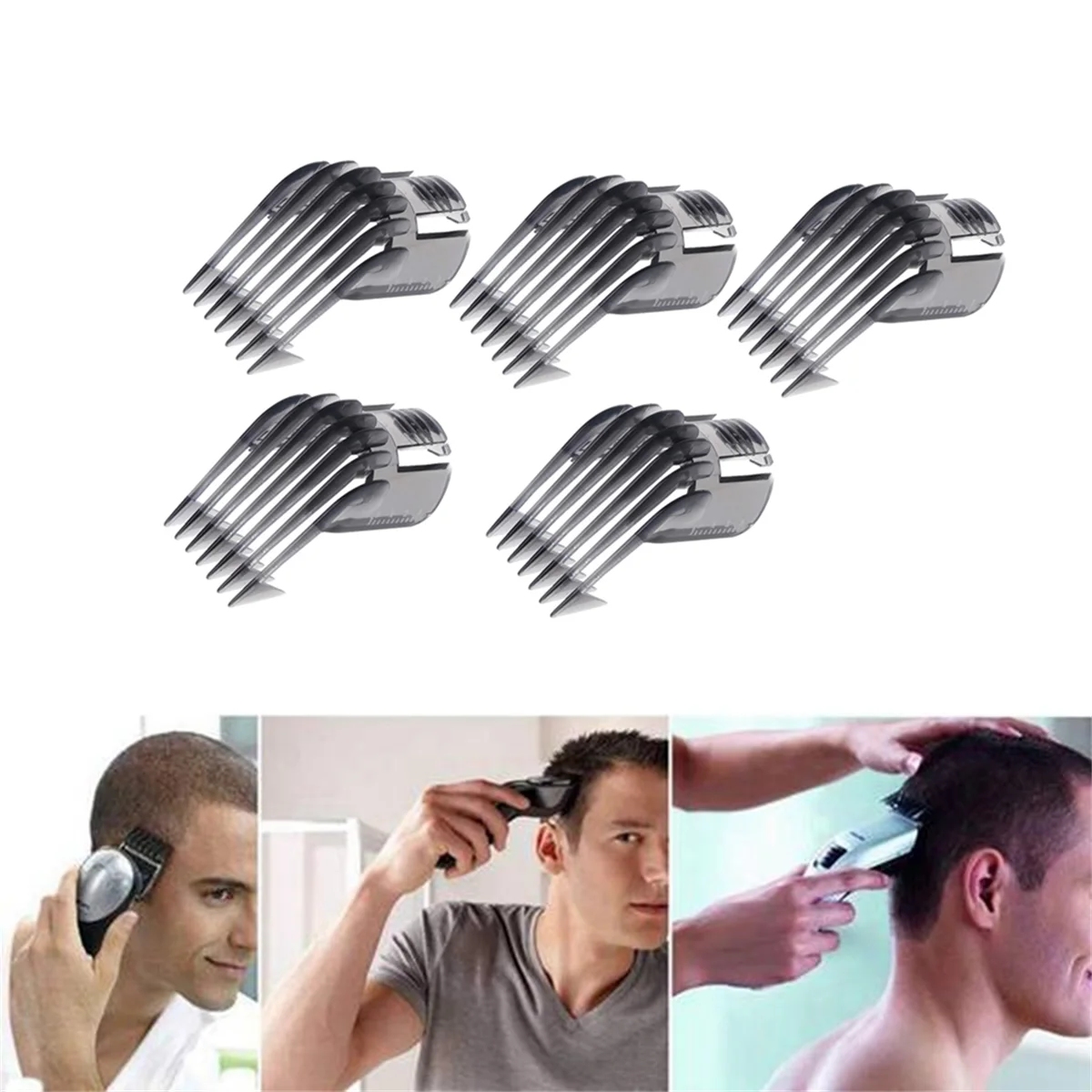 2Pcs Hair Grooming Comb Clipper Trimmer Guide Attachment for QC5130 QC5105 QC5115 QC5120 3-21mm Adjustable-T33C