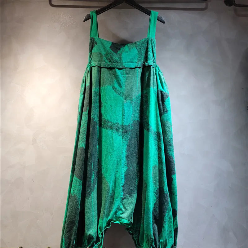 WTHT Trendy Women's High-waisted Sleeveless Sling Jumpsuits Fashion 2025 Summer Loose Wide Leg Straight Pants Female 1LS1431