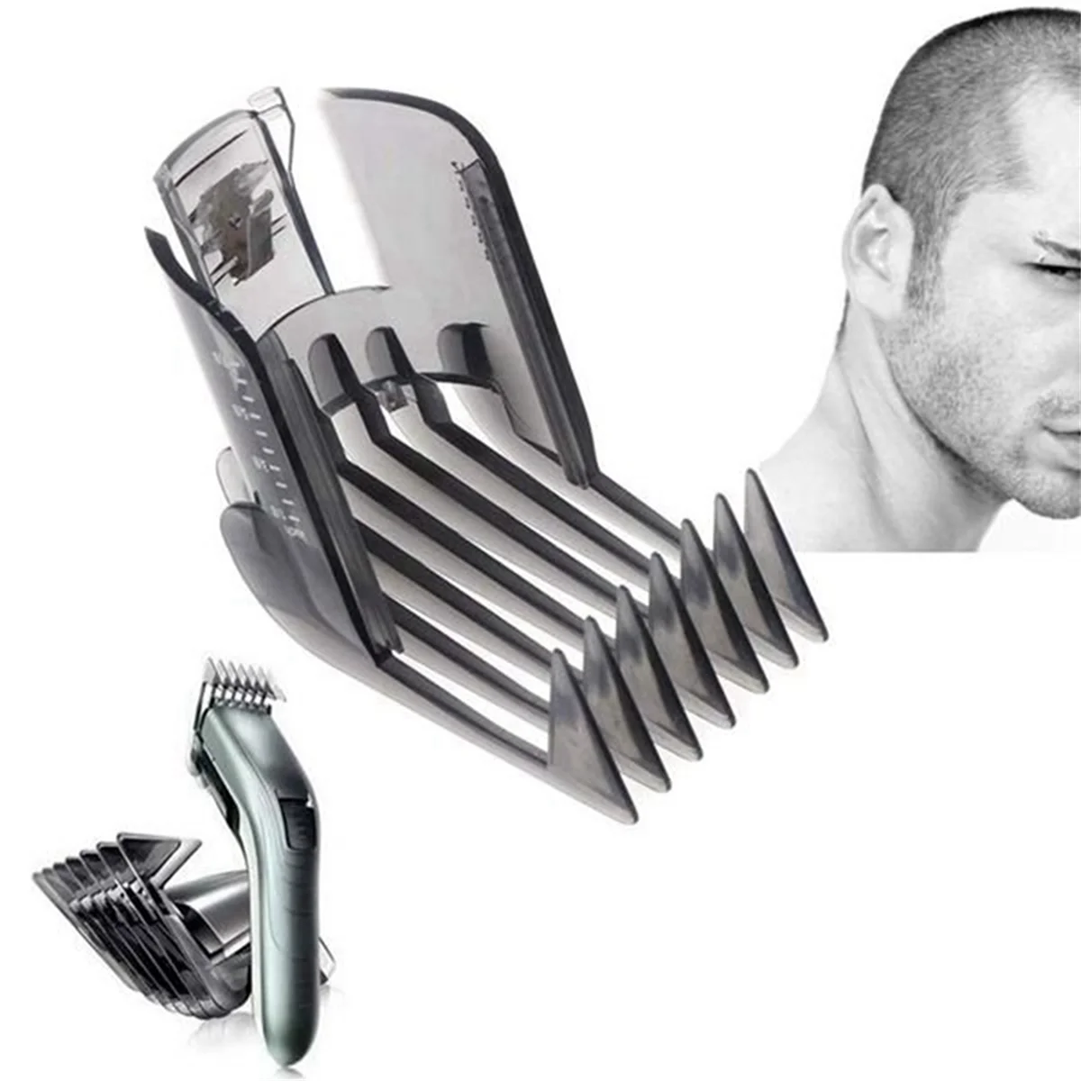 2Pcs Hair Grooming Comb Clipper Trimmer Guide Attachment for QC5130 QC5105 QC5115 QC5120 3-21mm Adjustable-T33C