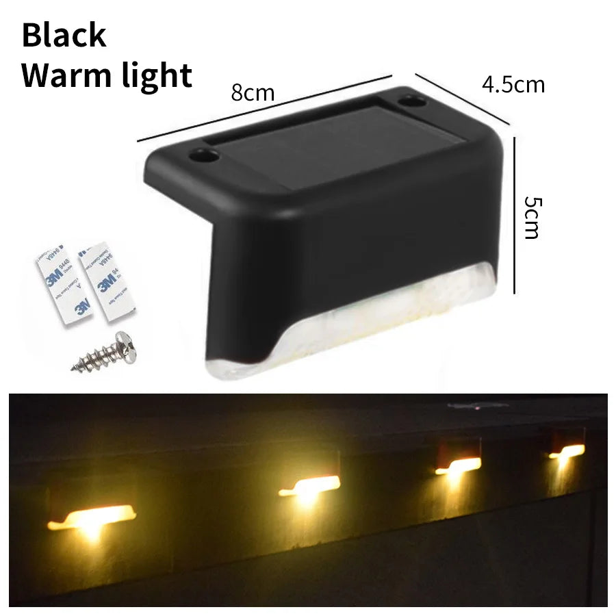 Solar Deck Lights 6 PacK Outdoor Step Lights Waterproof Led Solar Lamp For Stairs Railing Step Fence Yard Patio and Pathway