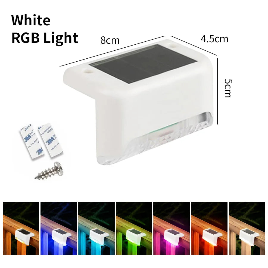 Solar Deck Lights 6 PacK Outdoor Step Lights Waterproof Led Solar Lamp For Stairs Railing Step Fence Yard Patio and Pathway