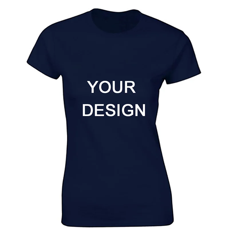 Customized Blouse Custom T shirt Women Summer 100% Cotton Short Sleeve Print Professional Your Logo Company Group LOGO Women Top