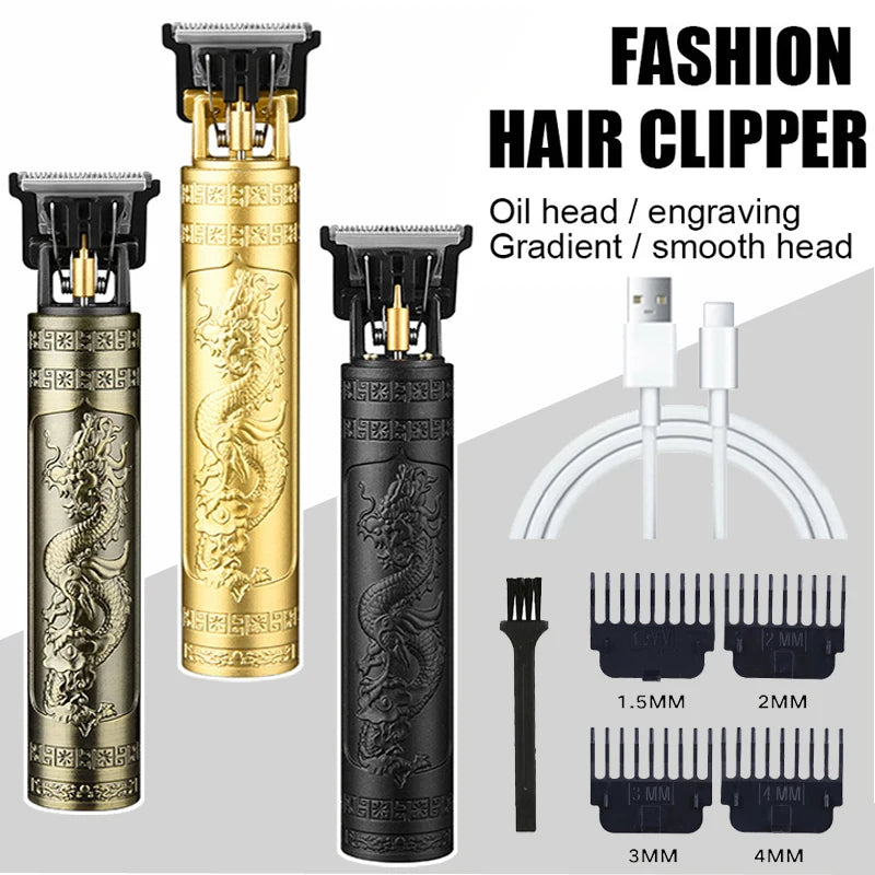 USB Fast Charging Hair Cutting Machine Electric Hair Clipper Portable Shaver Barber Professional Barber T9 Vintage Hair Trimmer