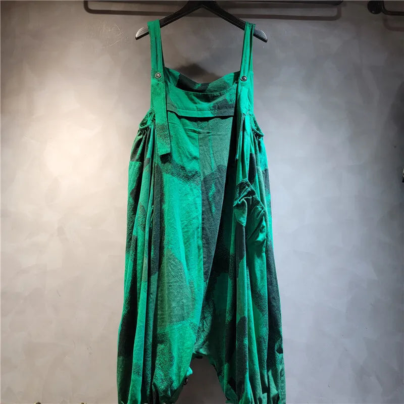 WTHT Trendy Women's High-waisted Sleeveless Sling Jumpsuits Fashion 2025 Summer Loose Wide Leg Straight Pants Female 1LS1431