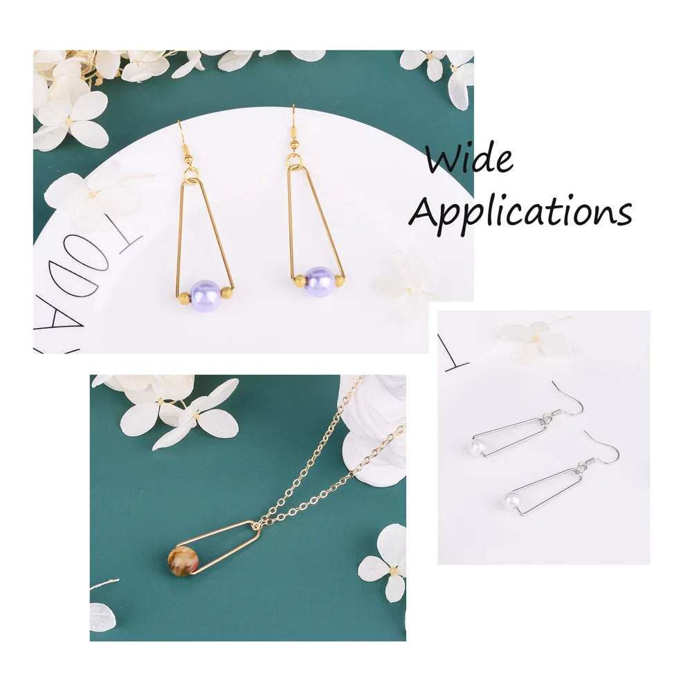 40pcs/Box 304 Stainless Steel Ice Pick Pinch Bails Clips for Beads Vacuum Earring Hook Jewelry Making Findings Pin:1~1.2mm