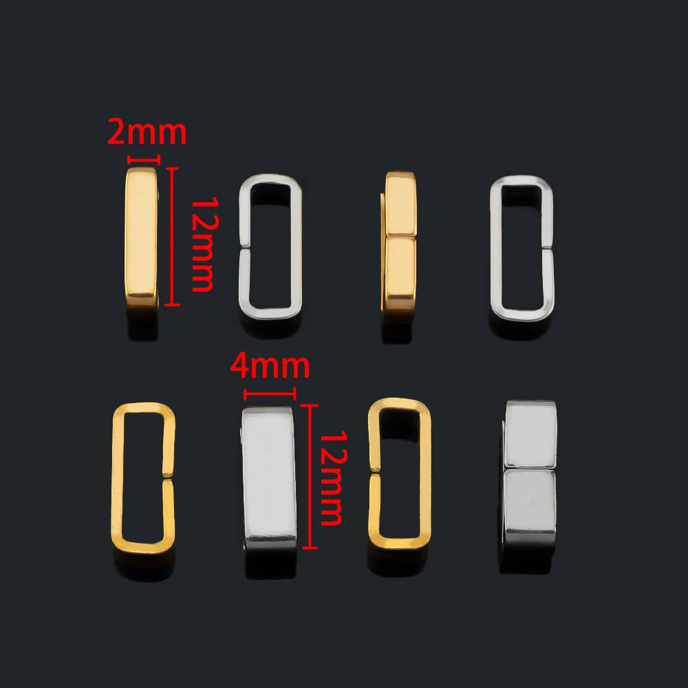 10pcs 50pcs Stainless Steel Square Bail Clasp Pendant Charm Connector Buckle Clip Clasp Necklace Bag DIY Jewelry Making Supplies