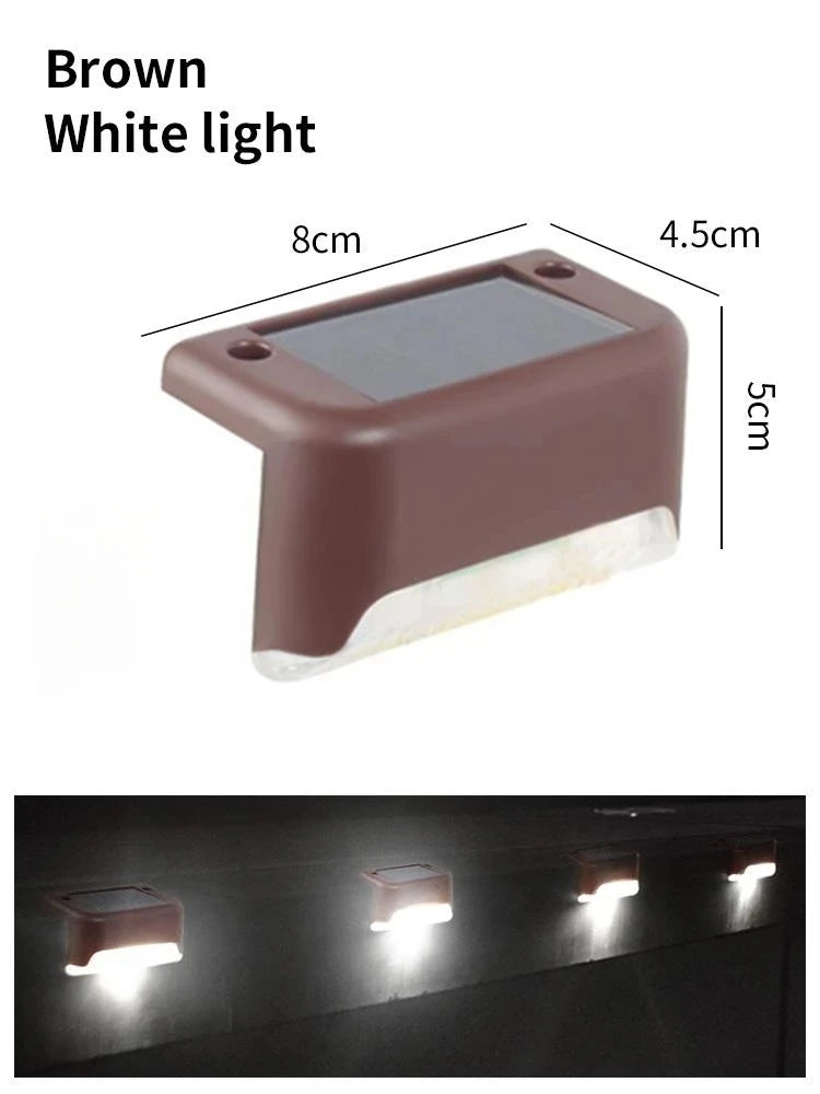 Solar Deck Lights 6 PacK Outdoor Step Lights Waterproof Led Solar Lamp For Stairs Railing Step Fence Yard Patio and Pathway