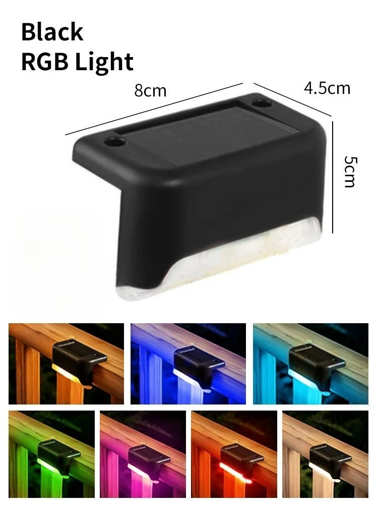Solar Deck Lights 6 PacK Outdoor Step Lights Waterproof Led Solar Lamp For Stairs Railing Step Fence Yard Patio and Pathway