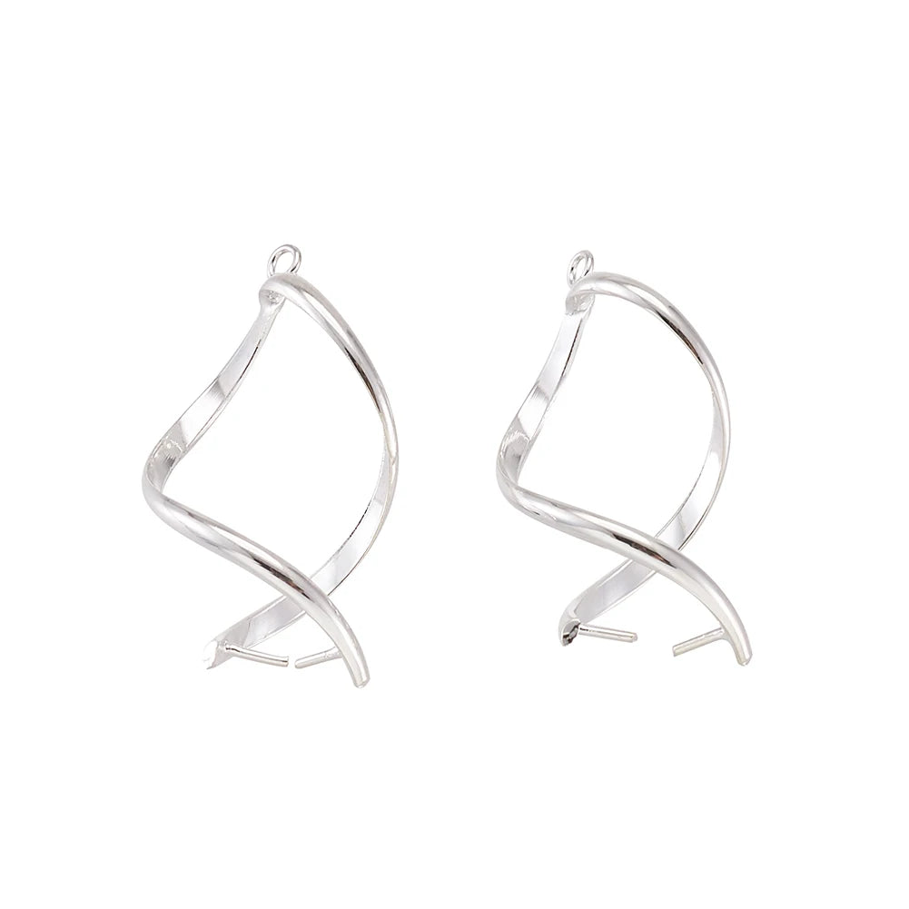 5-6pcs Golden/Silver Plated Twist Ice Pick Pinch Bails Pendant Clip Clasp Hook For Drop Earrings Jewelry Making Accessories