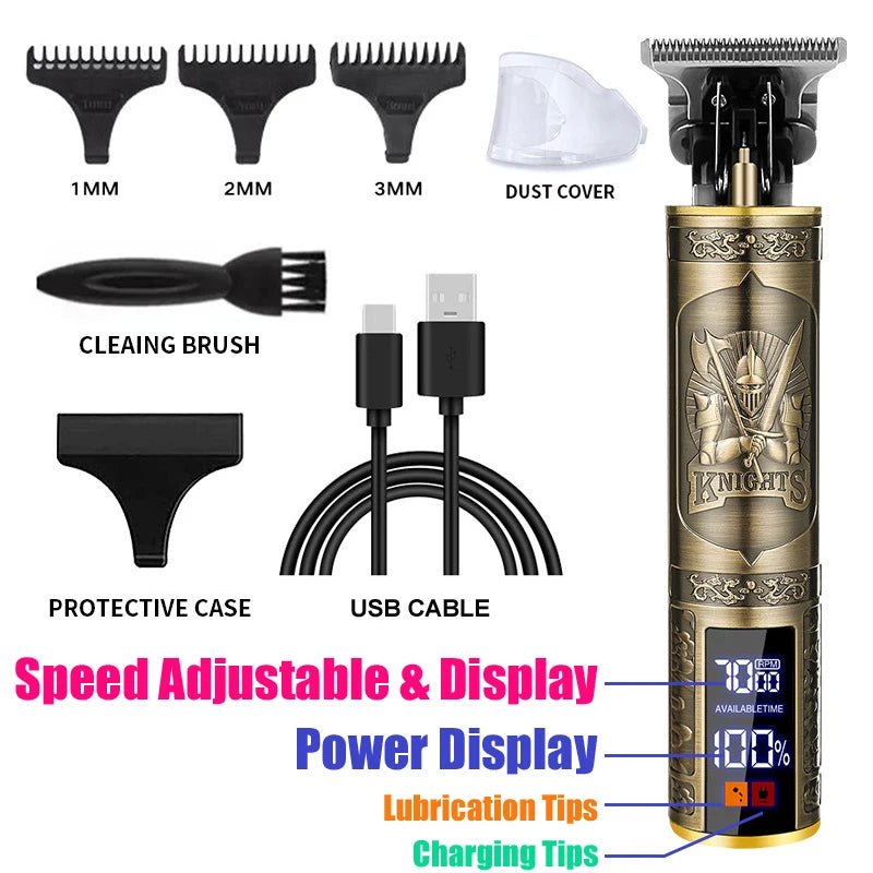 USB Fast Charging Hair Cutting Machine Electric Hair Clipper Portable Shaver Barber Professional Barber T9 Vintage Hair Trimmer