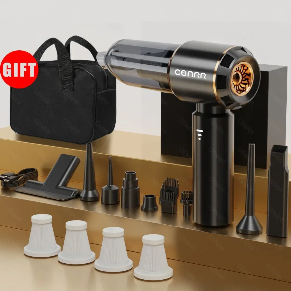 CENRR Car Vacuum Cleaner 360000PA Cordless Powerful Wireless Car Cleaner Mini HandHeld Portable Vacuum Cleaner Home Appliance