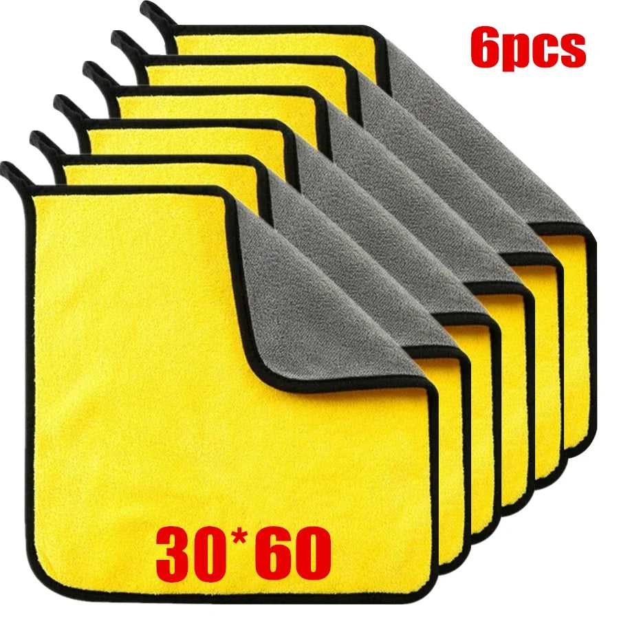 1/2/6pcs Microfiber Cleaning Towel Car Cleaning Cloths Professional Detailing Car Drying Microfiber Towel Wash Towel motorcycle