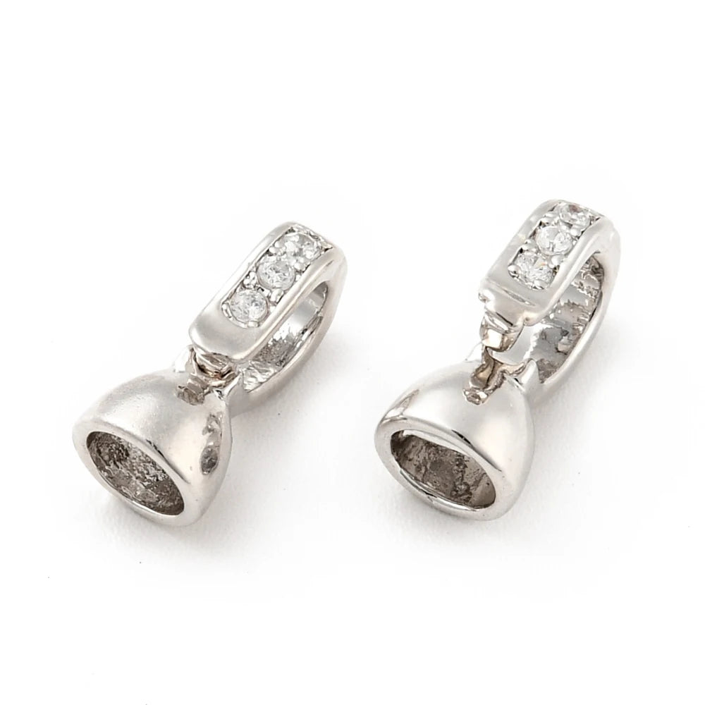 20pcs Brass Micro Cubic Zirconia Fold Over Clasps 12x6x5.5mm for DIY Jewelry Findings Accessories Bracelet Connector Making