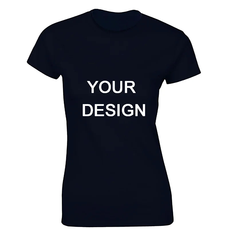 Customized Blouse Custom T shirt Women Summer 100% Cotton Short Sleeve Print Professional Your Logo Company Group LOGO Women Top