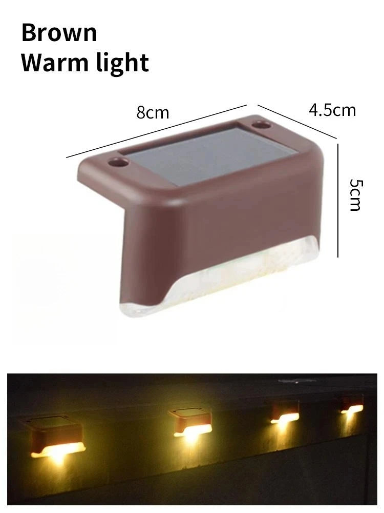 Solar Deck Lights 6 PacK Outdoor Step Lights Waterproof Led Solar Lamp For Stairs Railing Step Fence Yard Patio and Pathway