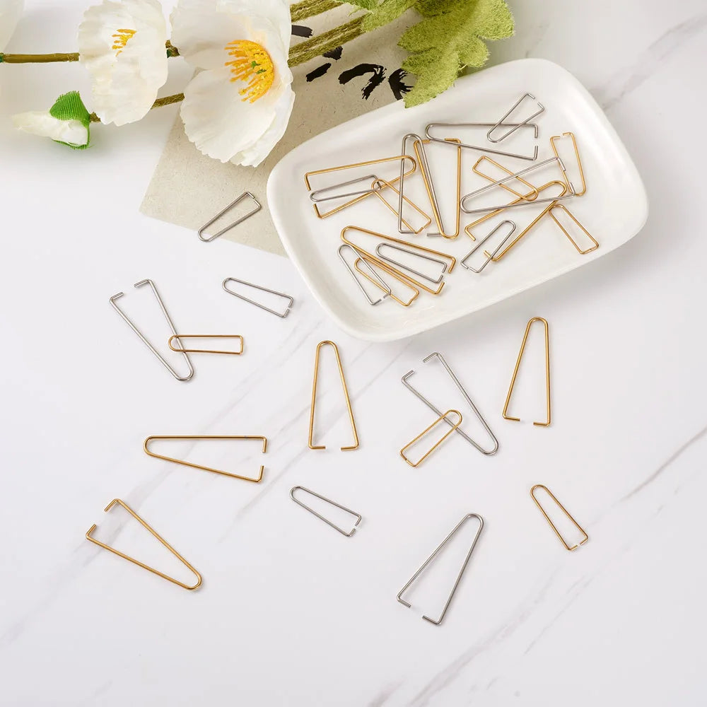 40pcs/Box 304 Stainless Steel Ice Pick Pinch Bails Clips for Beads Vacuum Earring Hook Jewelry Making Findings Pin:1~1.2mm
