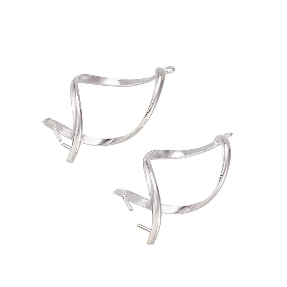 5-6pcs Golden/Silver Plated Twist Ice Pick Pinch Bails Pendant Clip Clasp Hook For Drop Earrings Jewelry Making Accessories