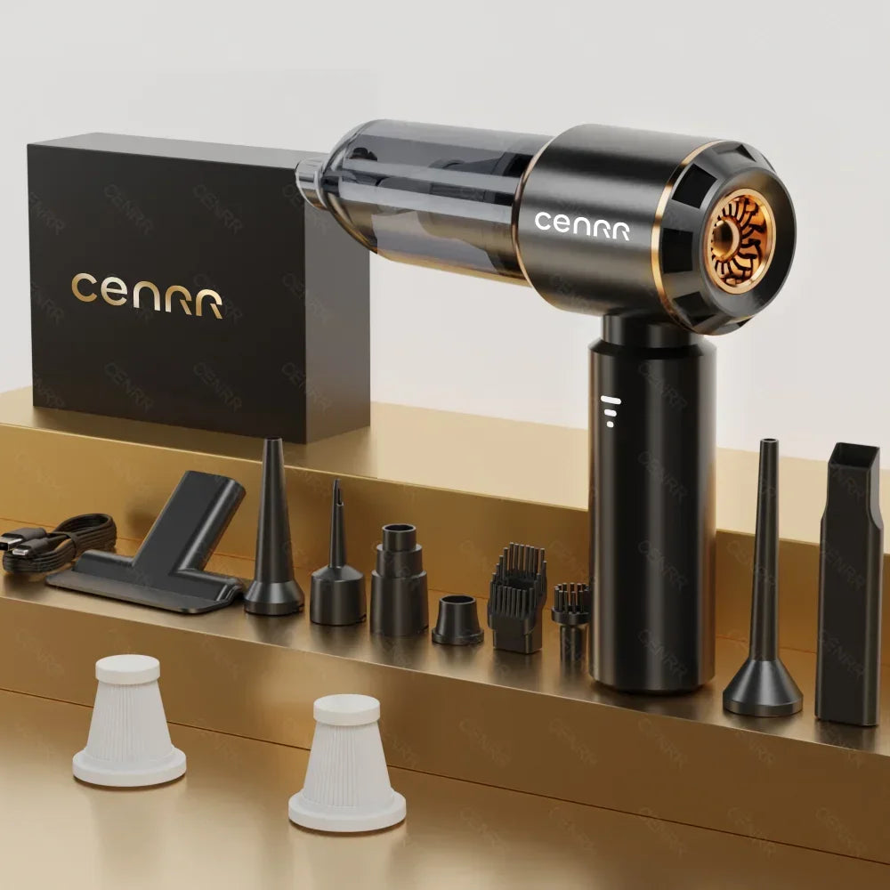 CENRR Car Vacuum Cleaner 360000PA Cordless Powerful Wireless Car Cleaner Mini HandHeld Portable Vacuum Cleaner Home Appliance