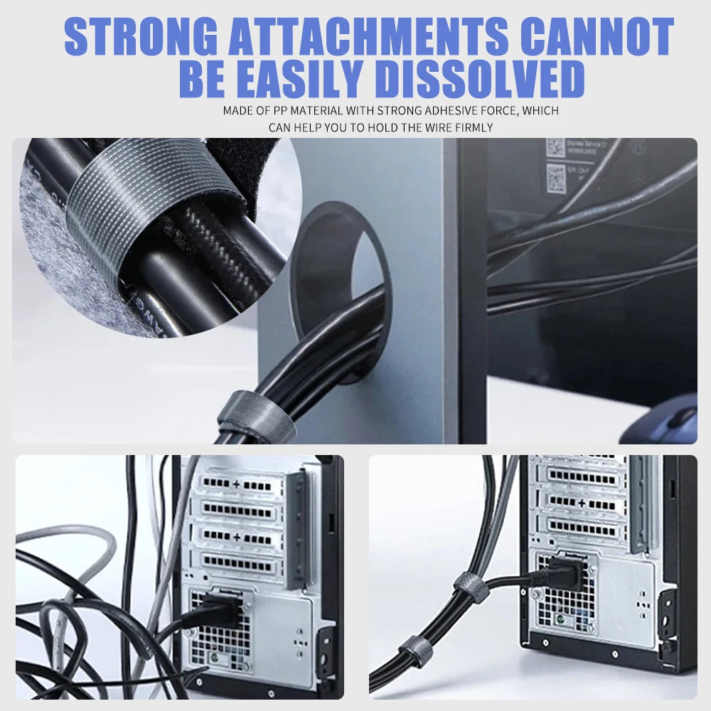 5M Organizer Cable Management Ties Tearable Cable Protector For Phone Mouse Earphone Data Wire Holder Cord Protection Organizer