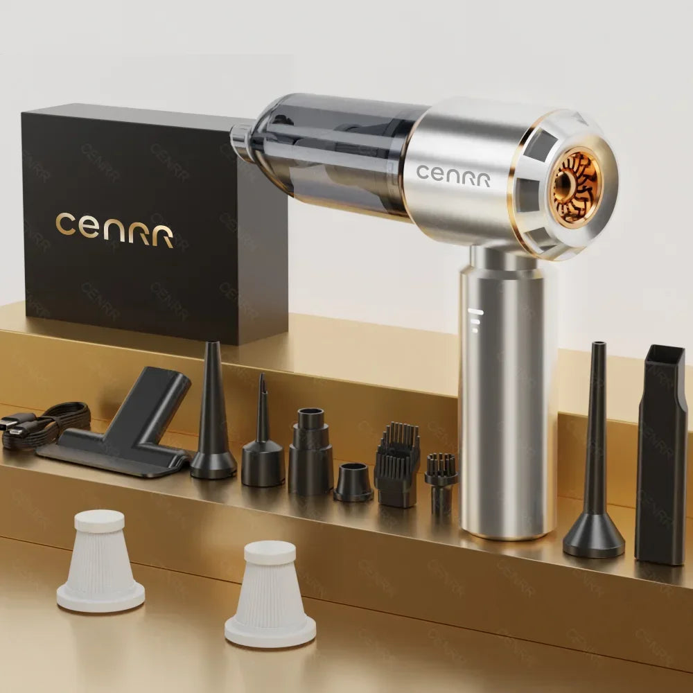 CENRR Car Vacuum Cleaner 360000PA Cordless Powerful Wireless Car Cleaner Mini HandHeld Portable Vacuum Cleaner Home Appliance
