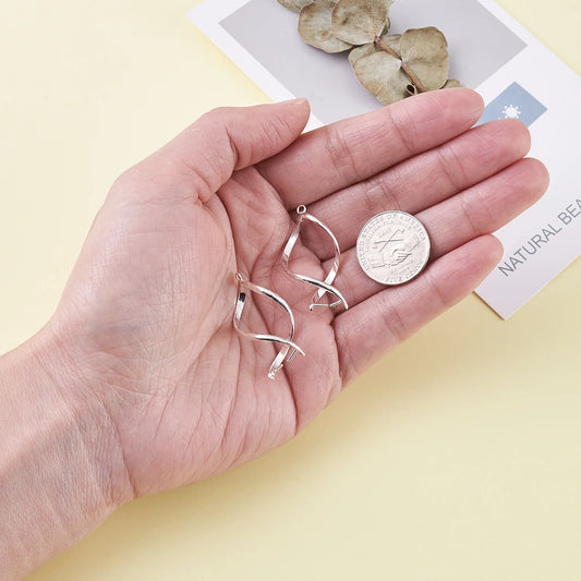 5-6pcs Golden/Silver Plated Twist Ice Pick Pinch Bails Pendant Clip Clasp Hook For Drop Earrings Jewelry Making Accessories