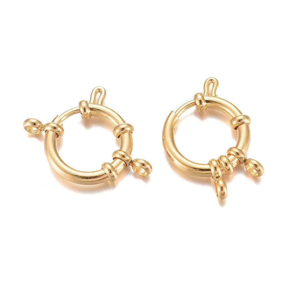 10Pcs 12mm/16mm Stainless Steel Spring Ring Clasps Hooks Connectors For Chain Necklace Bracelet DIY Jewelry Making