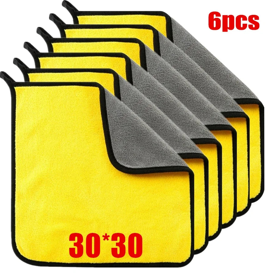 1/2/6pcs Microfiber Cleaning Towel Car Cleaning Cloths Professional Detailing Car Drying Microfiber Towel Wash Towel motorcycle