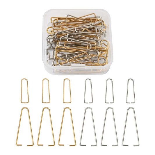 40pcs/Box 304 Stainless Steel Ice Pick Pinch Bails Clips for Beads Vacuum Earring Hook Jewelry Making Findings Pin:1~1.2mm