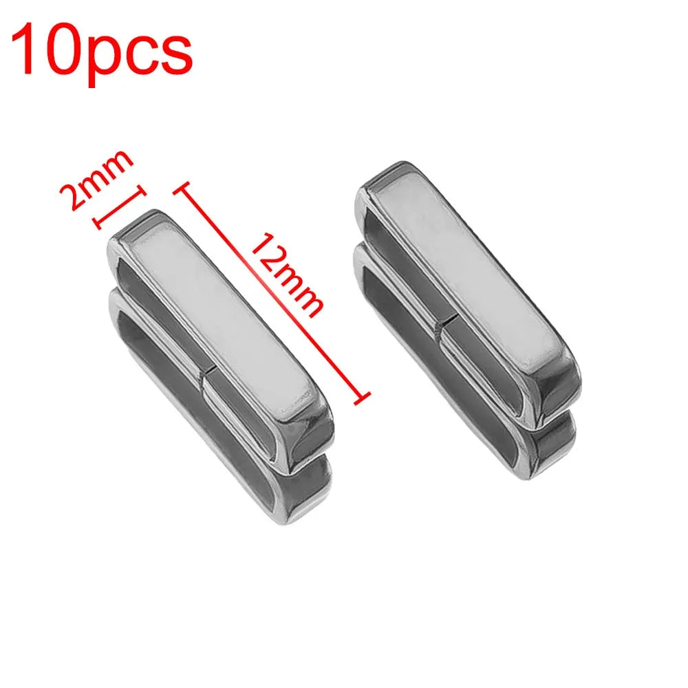 10pcs 50pcs Stainless Steel Square Bail Clasp Pendant Charm Connector Buckle Clip Clasp Necklace Bag DIY Jewelry Making Supplies