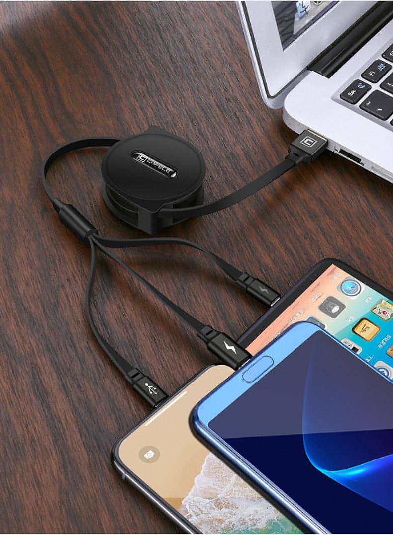 Z. Telescopic three-in-one charging line mobile phone multi-function
