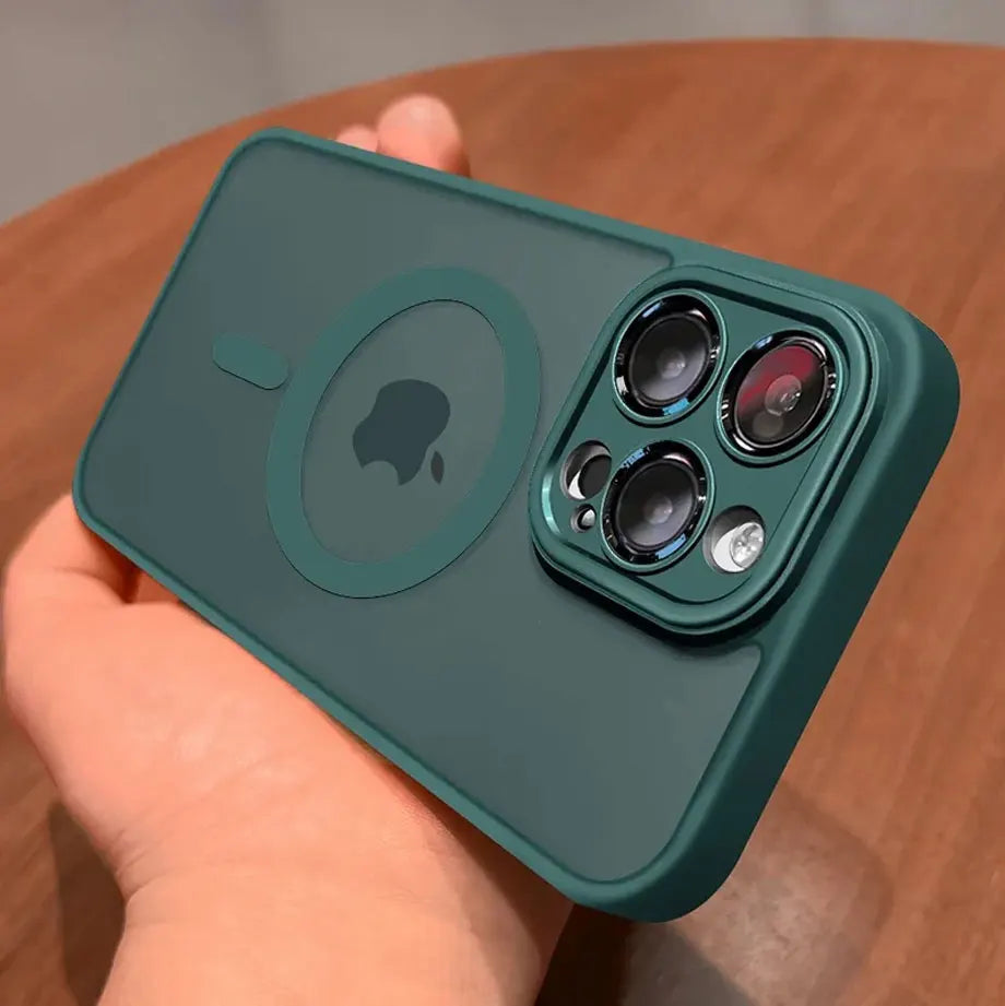 Magnetic Luxury Wireless Charge For Magsafe Case for iPhone 16 15 14 13 12 11 Pro Max Matte Translucent Armor Shockproof Cover