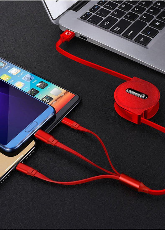 Z. Telescopic three-in-one charging line mobile phone multi-function