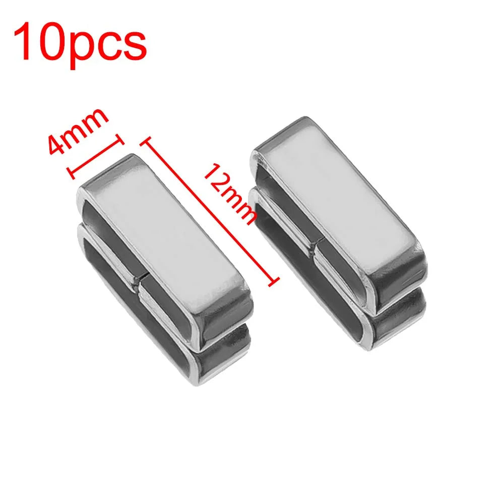 10pcs 50pcs Stainless Steel Square Bail Clasp Pendant Charm Connector Buckle Clip Clasp Necklace Bag DIY Jewelry Making Supplies