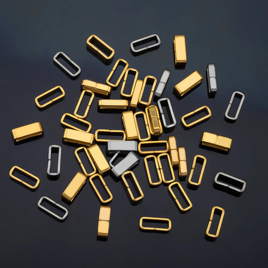 10pcs 50pcs Stainless Steel Square Bail Clasp Pendant Charm Connector Buckle Clip Clasp Necklace Bag DIY Jewelry Making Supplies