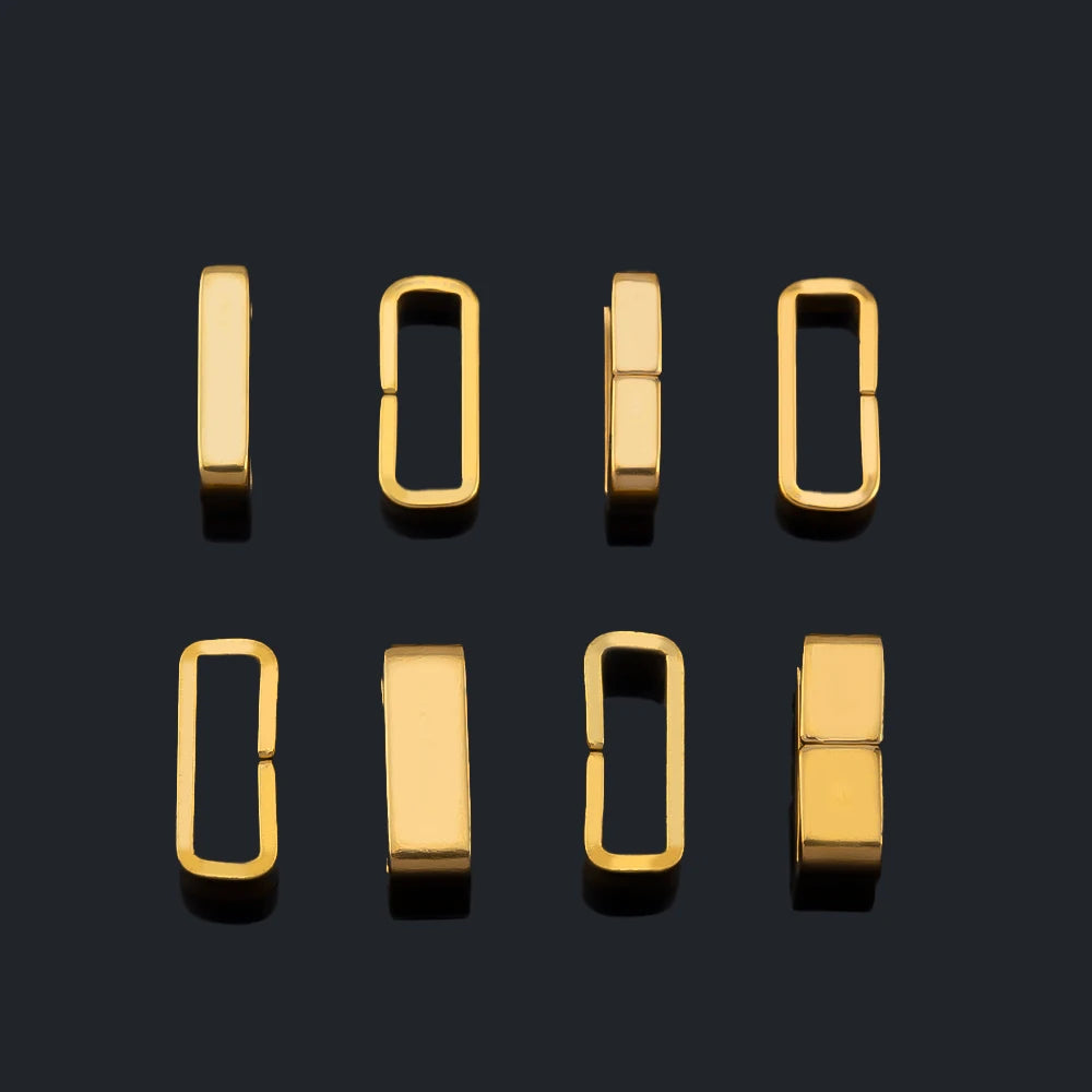 10pcs 50pcs Stainless Steel Square Bail Clasp Pendant Charm Connector Buckle Clip Clasp Necklace Bag DIY Jewelry Making Supplies