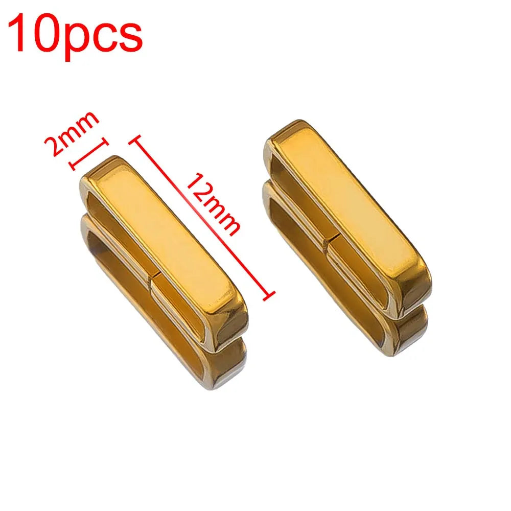 10pcs 50pcs Stainless Steel Square Bail Clasp Pendant Charm Connector Buckle Clip Clasp Necklace Bag DIY Jewelry Making Supplies