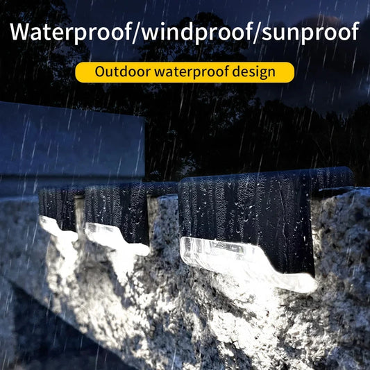Solar Deck Lights 6 PacK Outdoor Step Lights Waterproof Led Solar Lamp For Stairs Railing Step Fence Yard Patio and Pathway