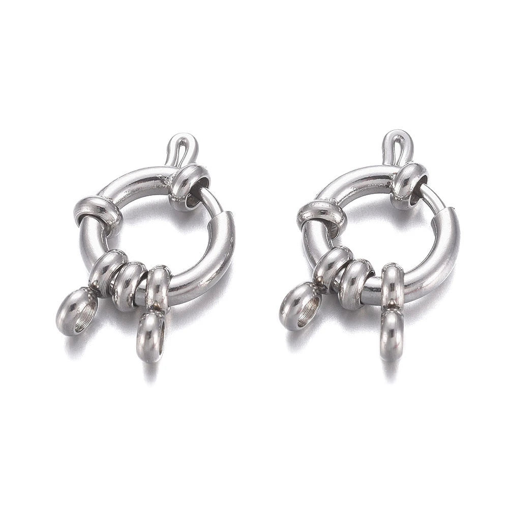 10Pcs 12mm/16mm Stainless Steel Spring Ring Clasps Hooks Connectors For Chain Necklace Bracelet DIY Jewelry Making