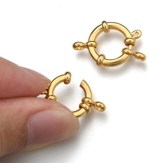 10Pcs Stainless Steel Spring Ring Clasps Gold/Silver Plated Clasp For Necklace Bracelet DIY Jewelry Making Accessories