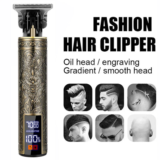 USB Fast Charging Hair Cutting Machine Electric Hair Clipper Portable Shaver Barber Professional Barber T9 Vintage Hair Trimmer