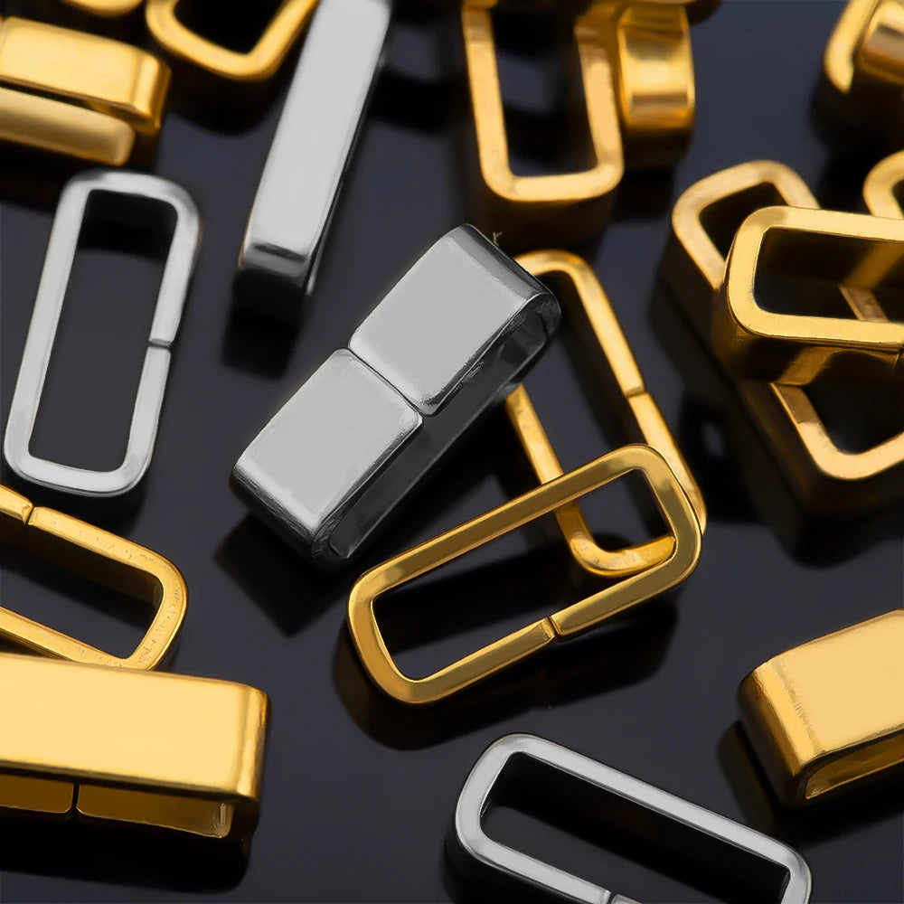 10pcs 50pcs Stainless Steel Square Bail Clasp Pendant Charm Connector Buckle Clip Clasp Necklace Bag DIY Jewelry Making Supplies