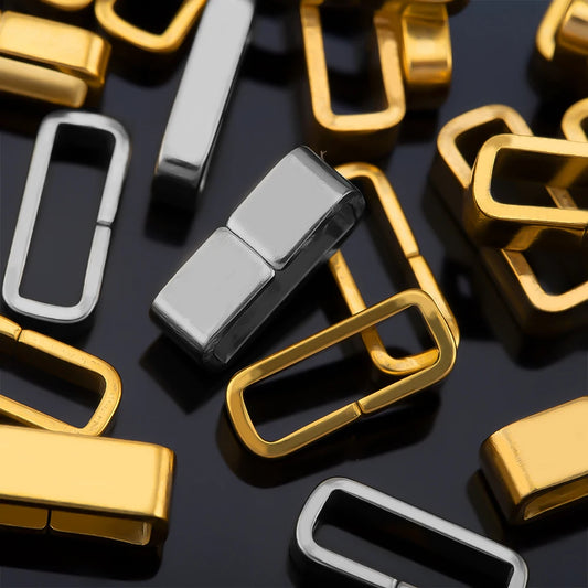 10pcs 50pcs Stainless Steel Square Bail Clasp Pendant Charm Connector Buckle Clip Clasp Necklace Bag DIY Jewelry Making Supplies