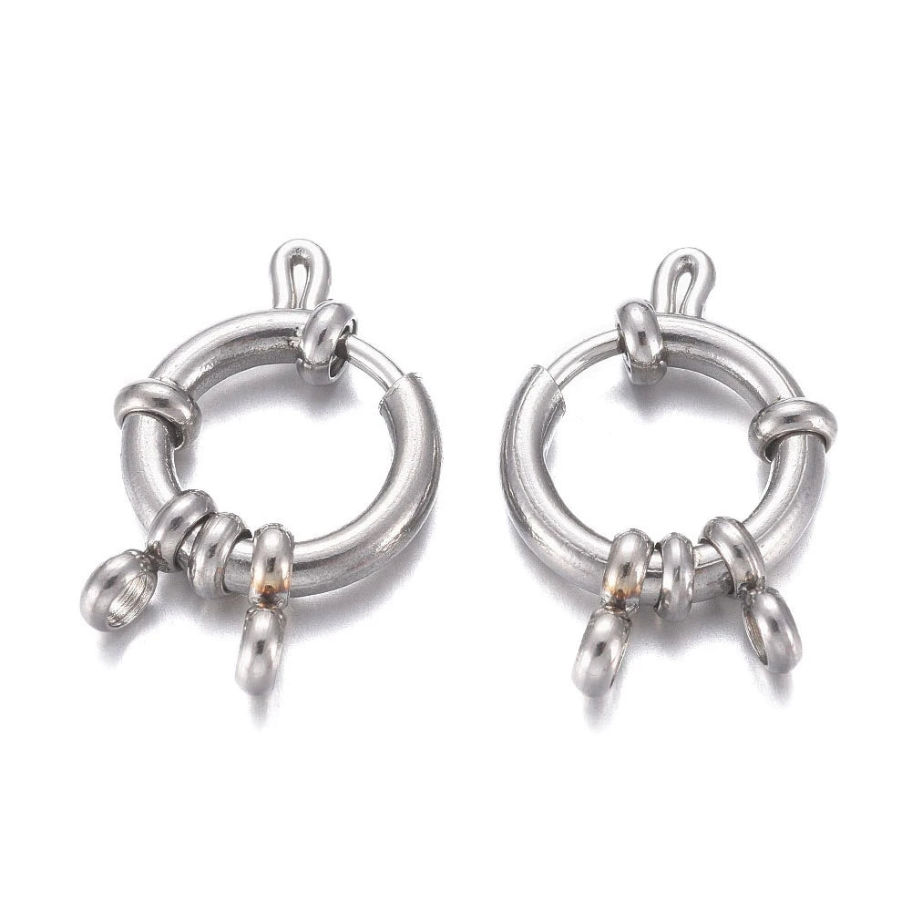 10Pcs Stainless Steel Spring Ring Clasps Gold/Silver Plated Clasp For Necklace Bracelet DIY Jewelry Making Accessories