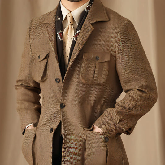 Collar Safari Jacket Jacket Commuter Business Keep Warm And Handsome